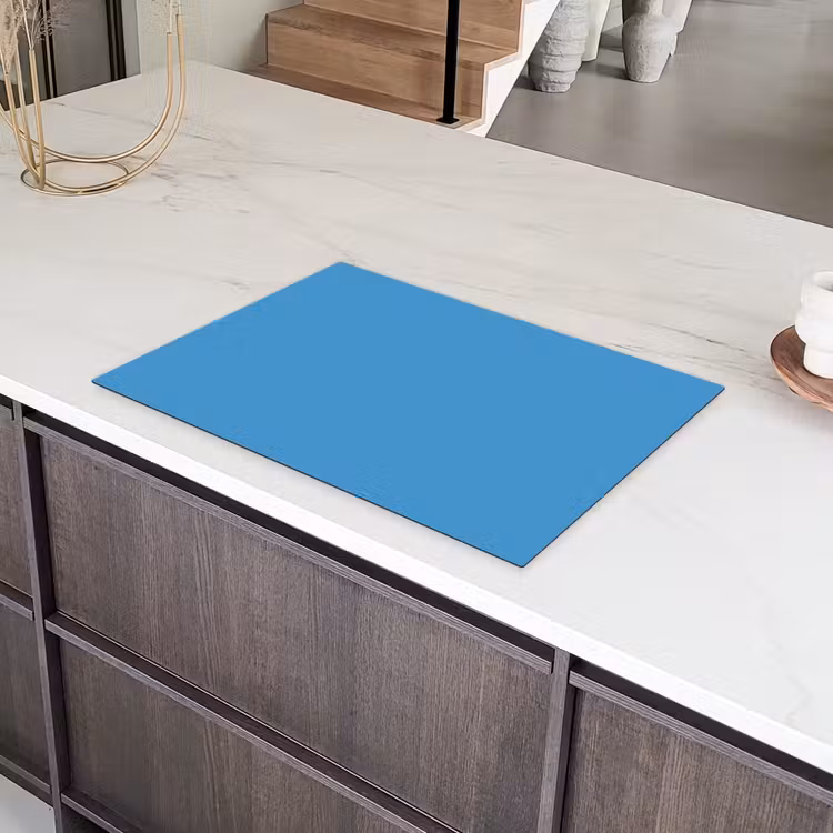 Steel - Blue - Blauw Inductie beschermer vinyl 3mm klein 276 -sfeer8