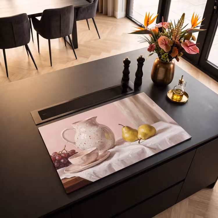 Induction Hob Cover - Still Life - Fruit - Pink - Stilleven - Fruit - Roze Inductie beschermer vinyl 3mm klein