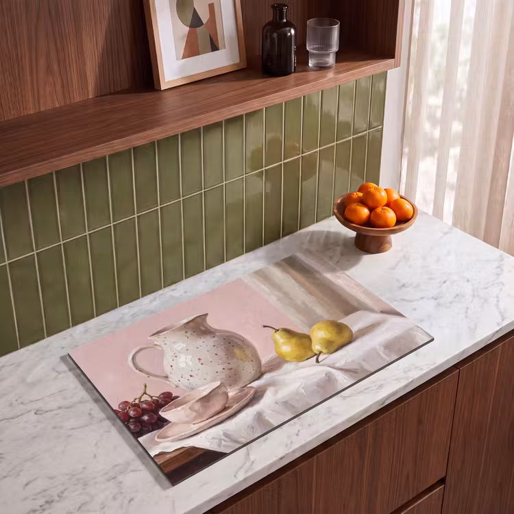 Induction Hob Cover - Still Life - Fruit - Pink - Stilleven - Fruit - Roze Inductie beschermer vinyl 3mm klein
