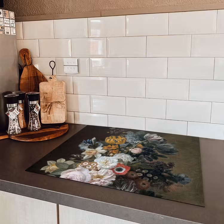Stilleven met bloemen - Schilderij van Eelke Jelles Eelkema Inductie beschermer vinyl 3mm groot -sfeer3