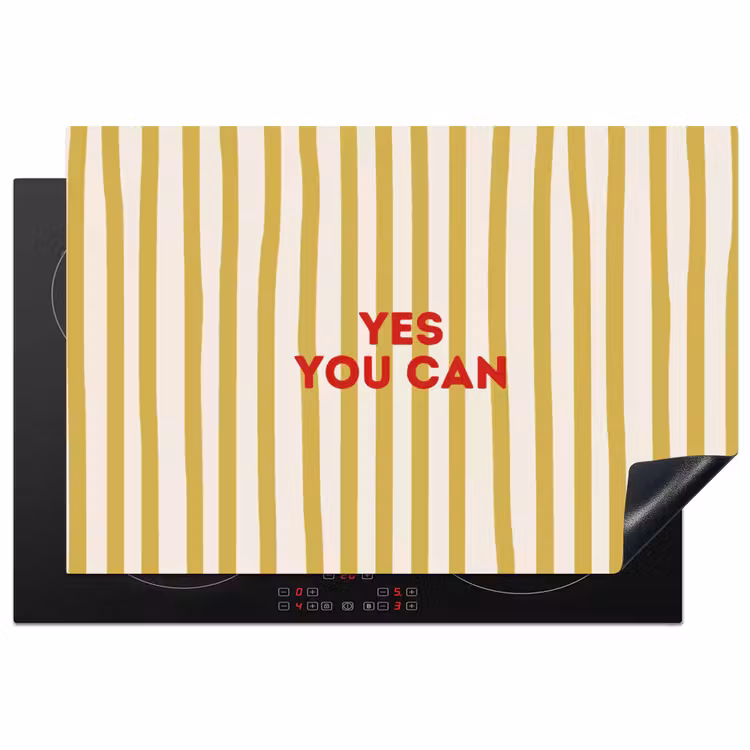 Strepen - Abstract - Yes you can - Rood Inductie beschermer vinyl 3mm klein -3d