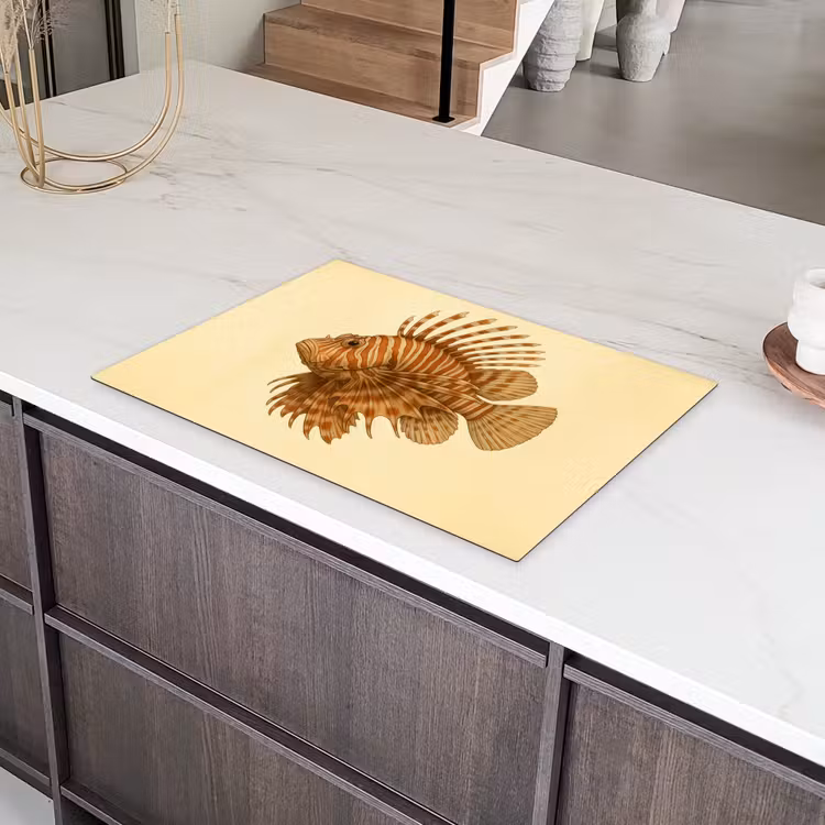 Strepen - Vis - Rond - Stekels Inductie beschermer vinyl 3mm klein -sfeer8
