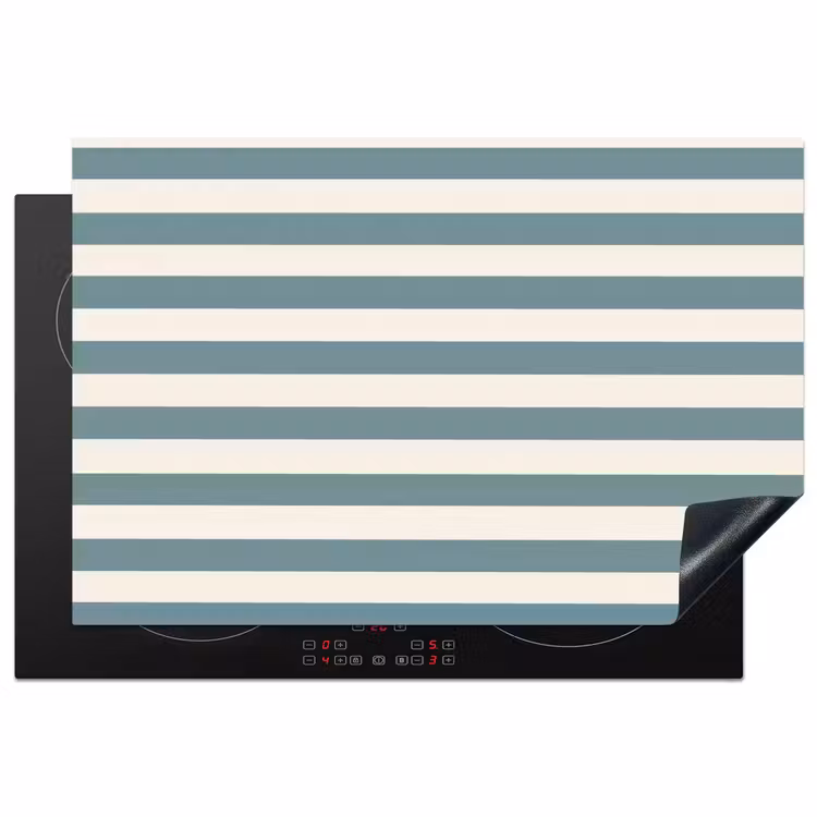 Strepen - Modern - Blauw Inductie beschermer vinyl 3mm klein 276 -3d