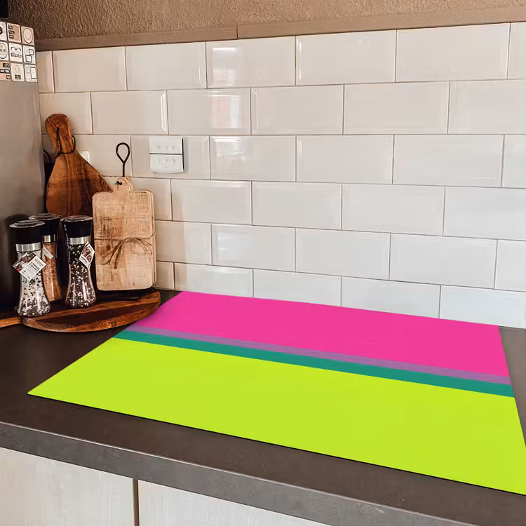 Strepen - Modern - Kleurrijk Inductie beschermer vinyl 3mm klein -sfeer3