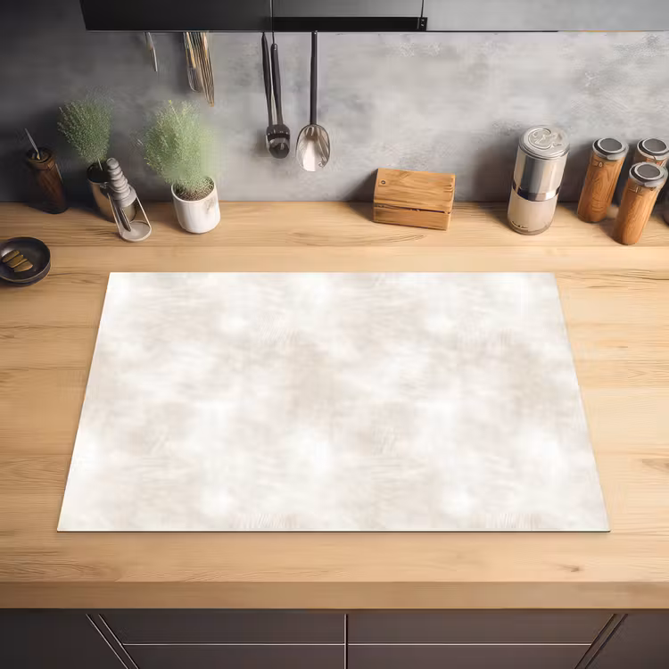 Subtiel - Structuur - Beige Inductie beschermer vinyl 3mm klein 276 -sfeer5