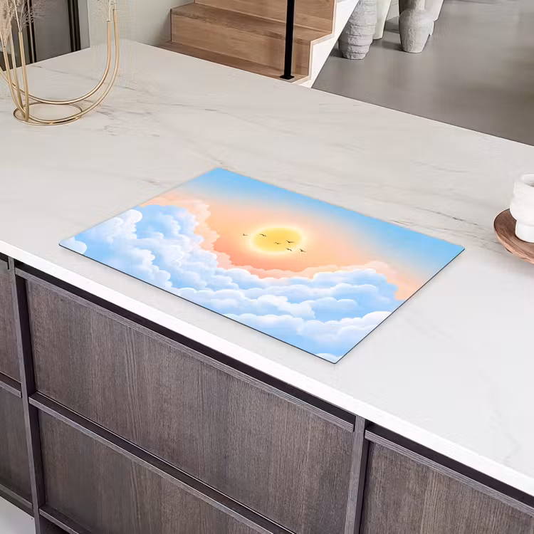 Zon - Vogels - Lucht - Natuur - Geel Inductie beschermer vinyl 3mm klein -sfeer8