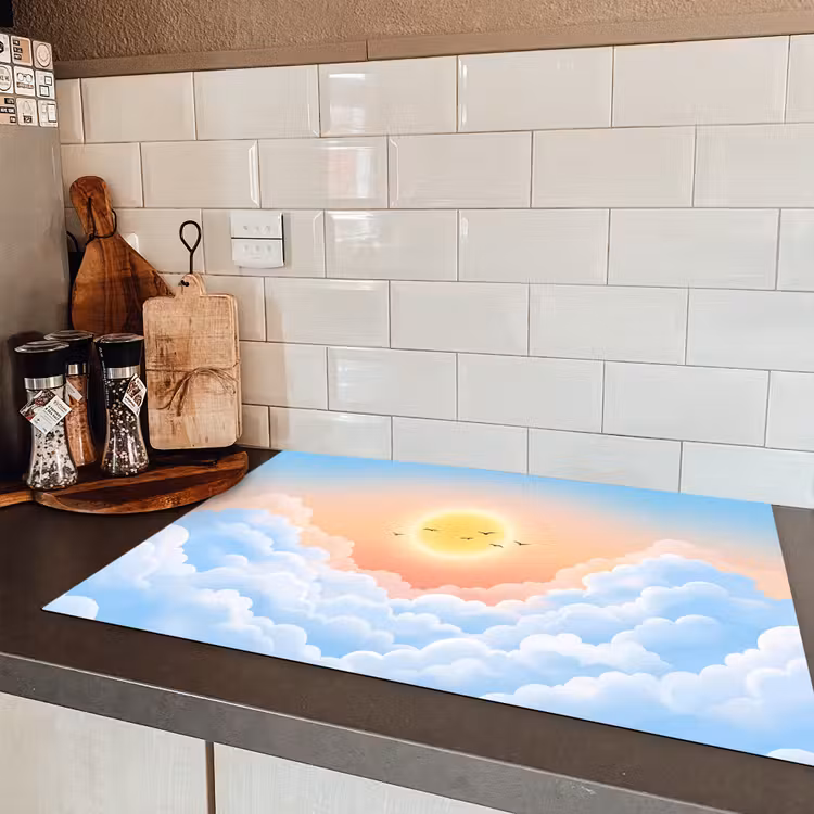 Zon - Vogels - Lucht - Natuur - Geel Inductie beschermer vinyl 3mm klein -sfeer3