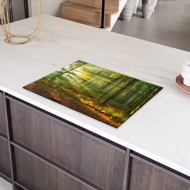Zon - Bos - Bomen - Natuur - Herfst Inductie beschermer vinyl 3mm middel -sfeer8