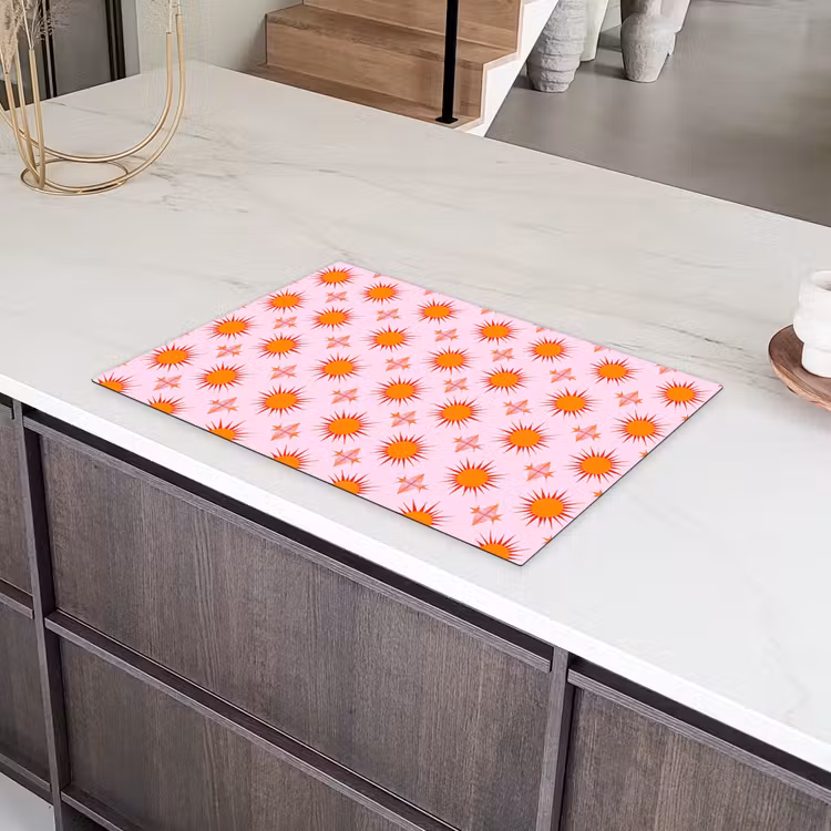 Zon - Patroon - Roze Inductie beschermer vinyl 3mm klein 276 -sfeer8