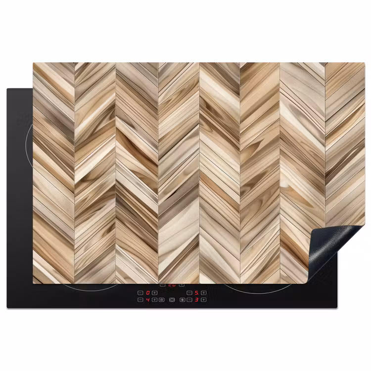 Zonnestraal in Hout Inductie beschermer vinyl 3mm klein -3d