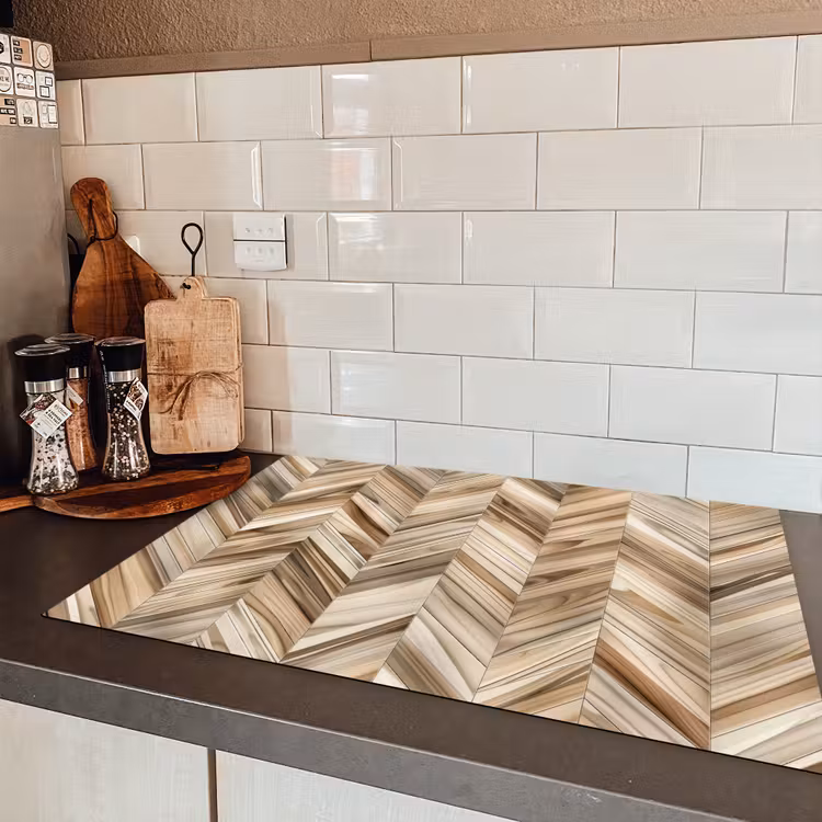 Zonnestraal in Hout Inductie beschermer vinyl 3mm klein -sfeer3