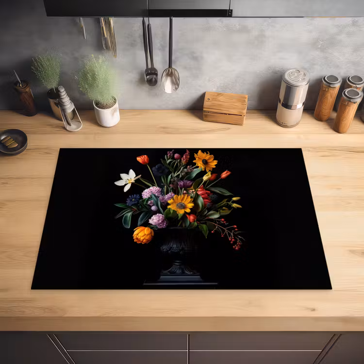 Zonnebloemen - Boeket - Kleurrijk Inductie beschermer vinyl 3mm klein -sfeer5