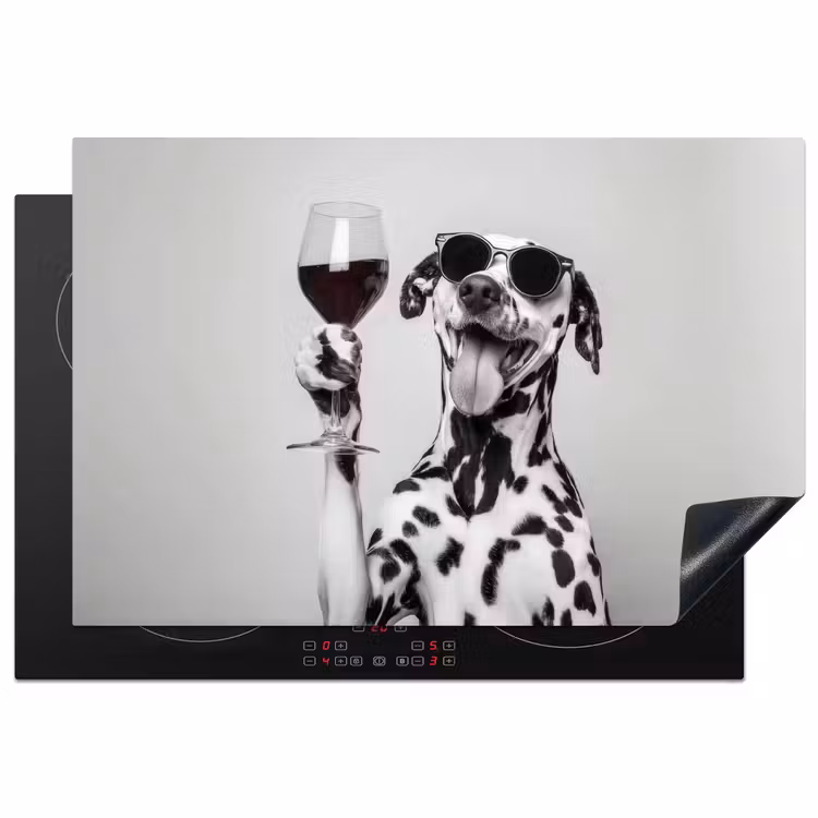 Zonnebril - Dalmatiër - Wijnglas - Tong Inductie beschermer vinyl 3mm klein -3d