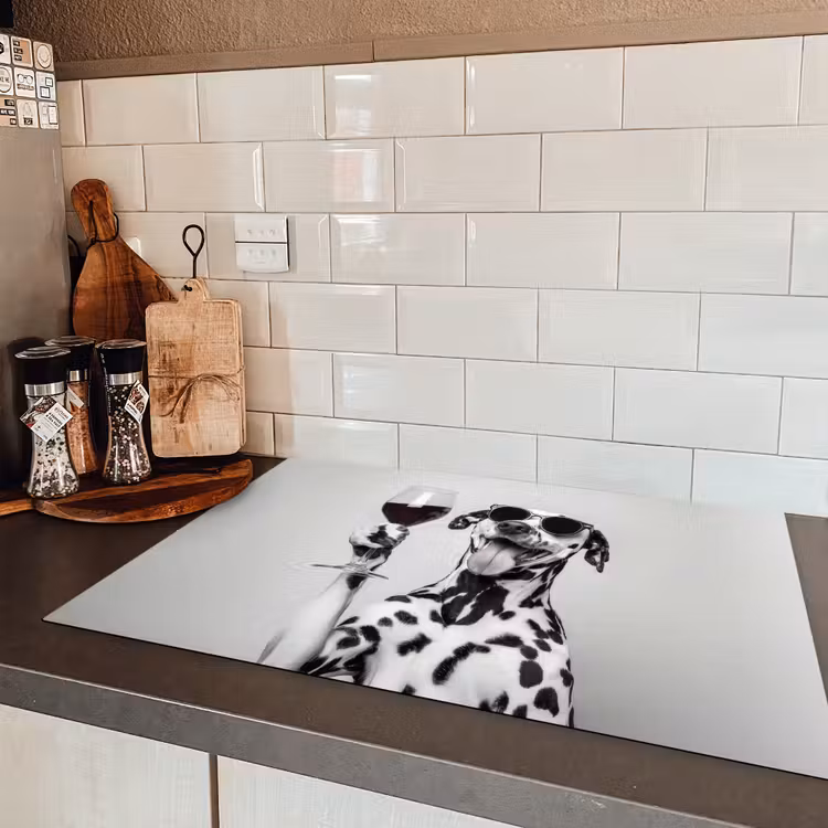 Zonnebril - Dalmatiër - Wijnglas - Tong Inductie beschermer vinyl 3mm klein -sfeer3