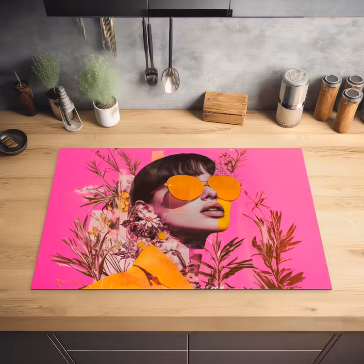Zonnebril - Oranje - Vrouw - Planten Inductie beschermer vinyl 3mm klein -sfeer5