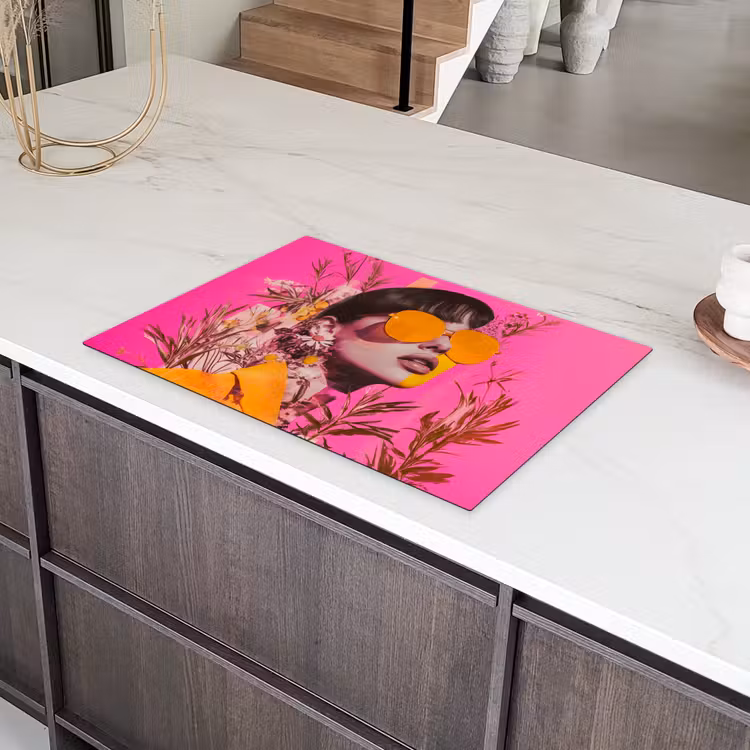 Zonnebril - Oranje - Vrouw - Planten Inductie beschermer vinyl 3mm klein -sfeer8