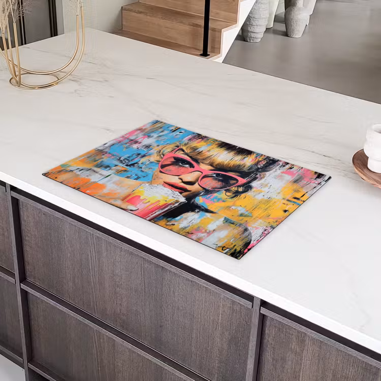 Zonnebril - Vrouw - Kleurrijk - Verfspetters Inductie beschermer vinyl 3mm klein -sfeer8