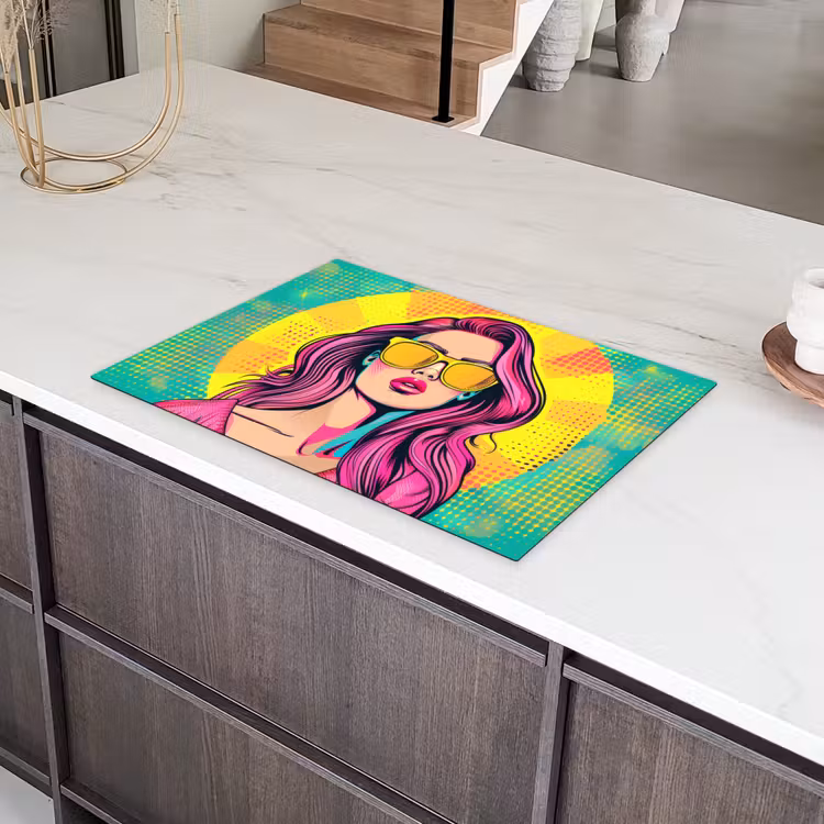 Zonnebril - Vrouw - Zonnig - Geel Inductie beschermer vinyl 3mm klein -sfeer8