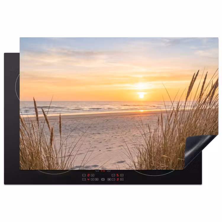 Zonsondergang - Duinen - Zee Inductie beschermer vinyl 3mm klein -3d