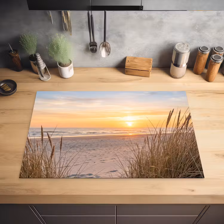 Zonsondergang - Duinen - Zee Inductie beschermer vinyl 3mm klein -sfeer5