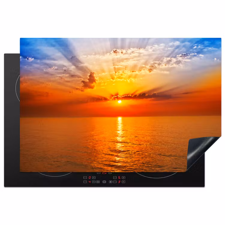 Zonsondergang - Zee - Lucht - Oranje - Horizon - Water Inductie beschermer vinyl 3mm klein -3d