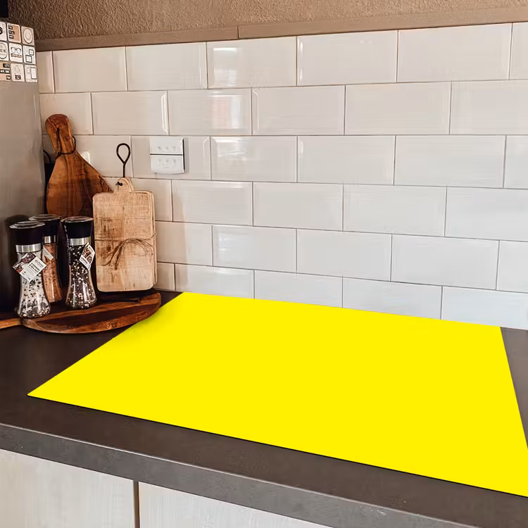 Sunshine - Glow - Geel Inductie beschermer vinyl 3mm klein 276 -sfeer3