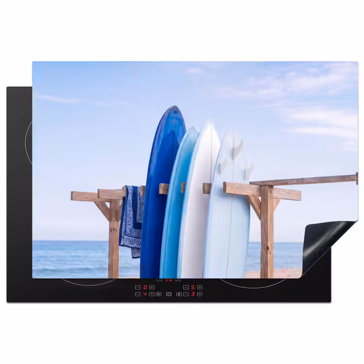 Surfplank - Strand - Zomer - Blauw - Water Inductie beschermer vinyl 3mm klein -3d