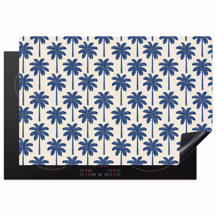 Symmetrisch - Palm - Blauw Inductie beschermer vinyl 3mm klein 276 -3d