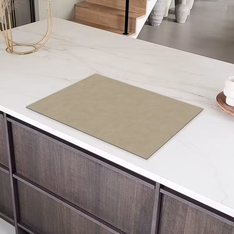 Taupekleur - Gewolkt textuur - Natuurlijk Inductie beschermer vinyl 3mm klein 276 -sfeer8