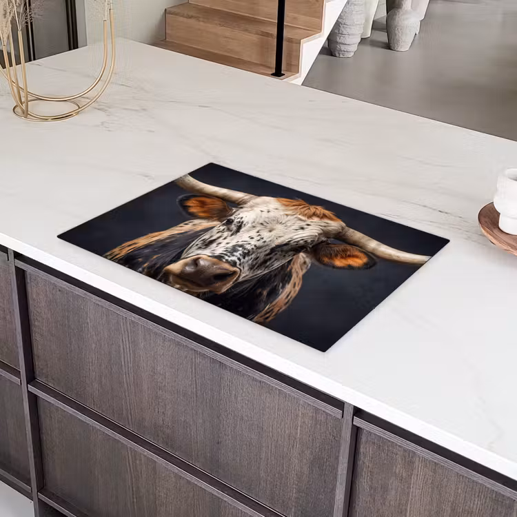 Stier - Kleurrijk - Hoorns Inductie beschermer vinyl 3mm klein -sfeer8
