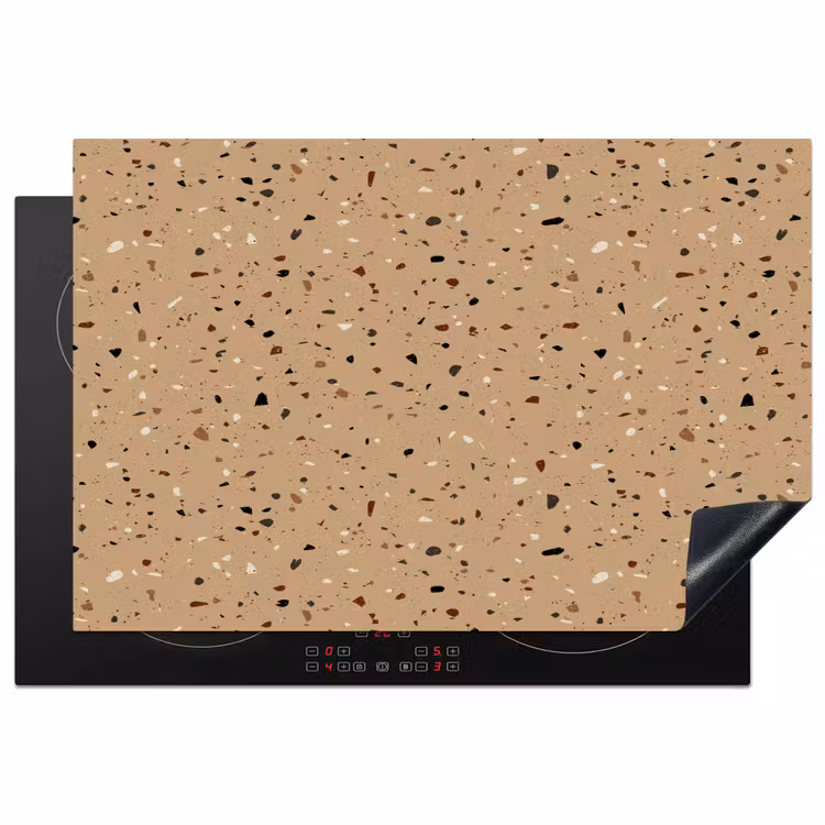Terrazzo - Patroon - Beige Inductie beschermer vinyl 3mm klein 276 -3d