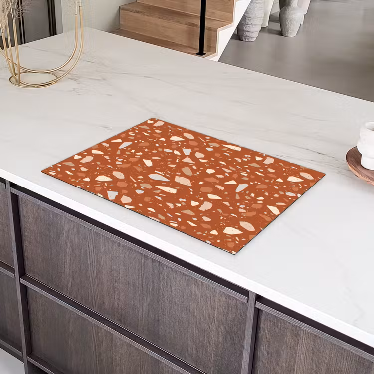 Terrazzo - Patroon - Klei Inductie beschermer vinyl 3mm klein 276 -sfeer8