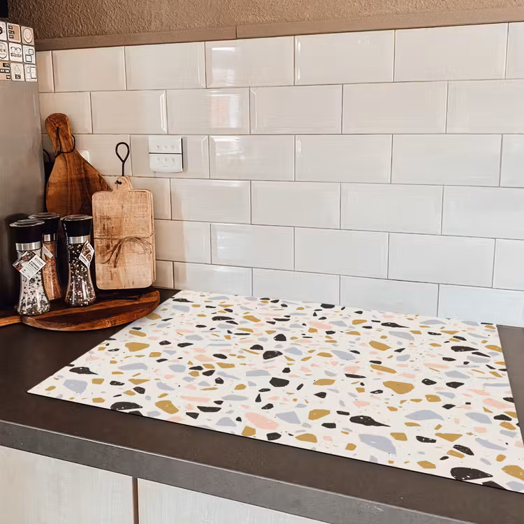 Terrazzo -  Patroon - Neutraal - Zacht - Multi Inductie beschermer vinyl 3mm klein 276 -sfeer3