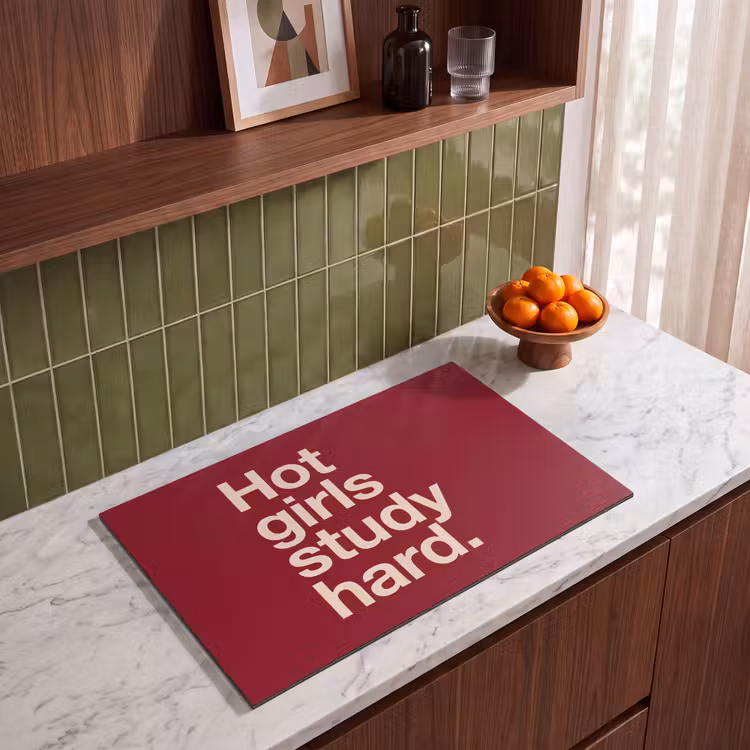 Tekst - Studie - Motivatie - Modern - Rood Inductie beschermer vinyl 3mm klein -sfeer8