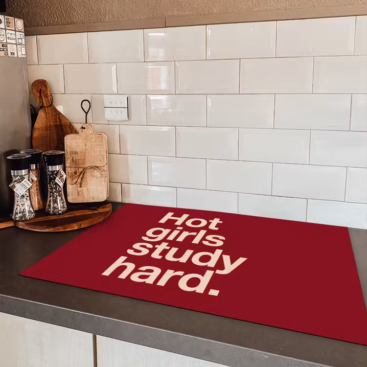 Tekst - Studie - Motivatie - Modern - Rood Inductie beschermer vinyl 3mm klein -sfeer3