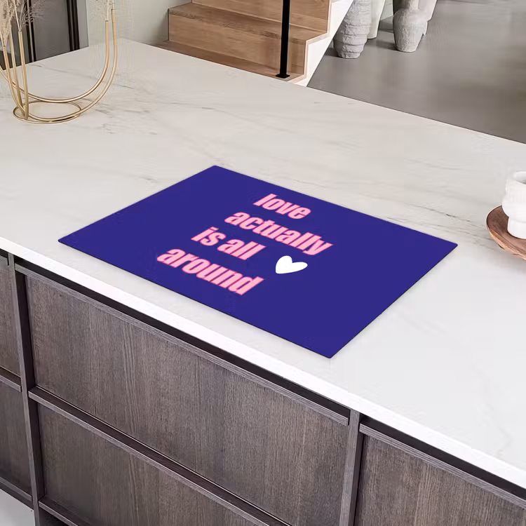 Tekst - Valentijn - Love - Blauw Inductie beschermer vinyl 3mm klein -sfeer8