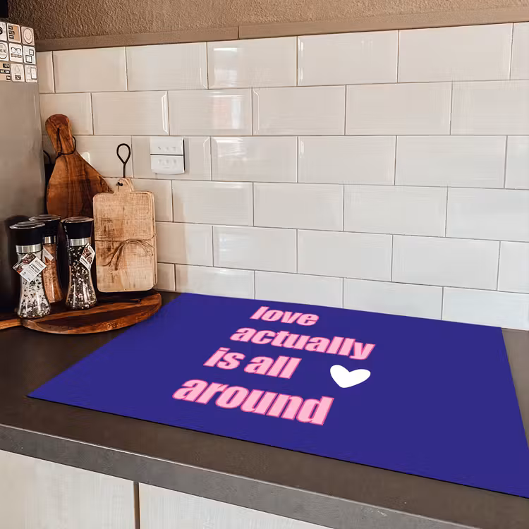 Tekst - Valentijn - Love - Blauw Inductie beschermer vinyl 3mm klein -sfeer3