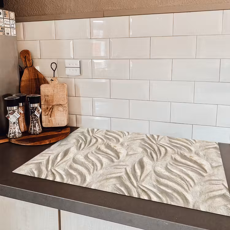 Textuur - Reliëf - Beige Inductie beschermer vinyl 3mm klein 276 -sfeer3