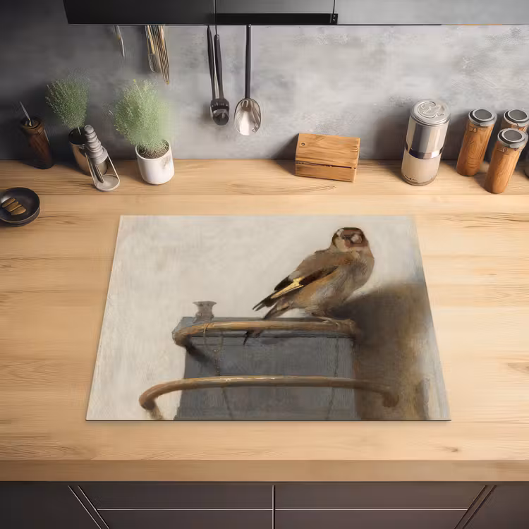 Het puttertje - Carel Fabritius Inductie beschermer vinyl 3mm groot -sfeer5
