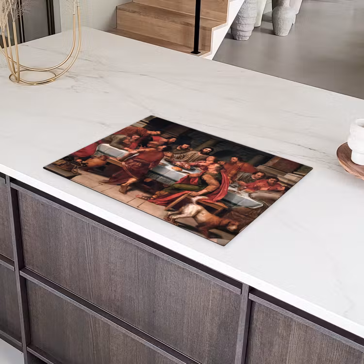 Het laatste avondmaal - Schilderij van Willem Key Inductie beschermer vinyl 3mm middel -sfeer8