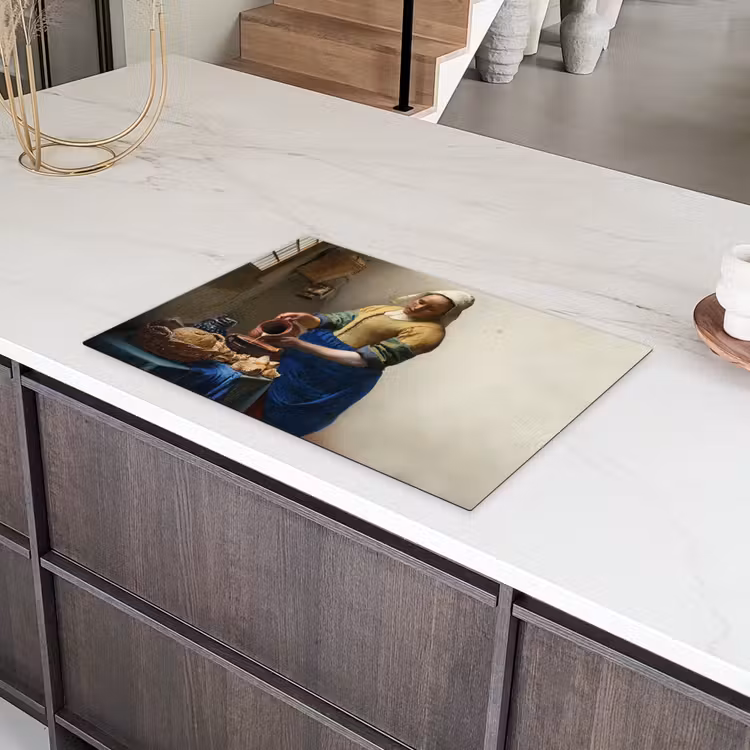Het melkmeisje - Kunst - Oude meesters - Vermeer Inductie beschermer vinyl 3mm klein -sfeer8