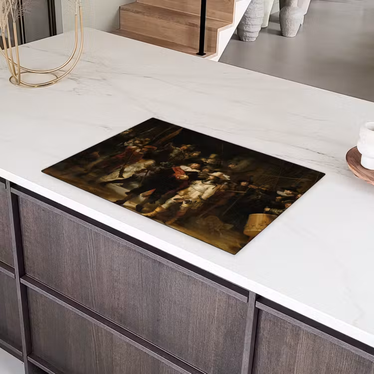 De Nachtwacht - Kunst - Oude meesters - Rembrandt Inductie beschermer vinyl 3mm klein -sfeer8