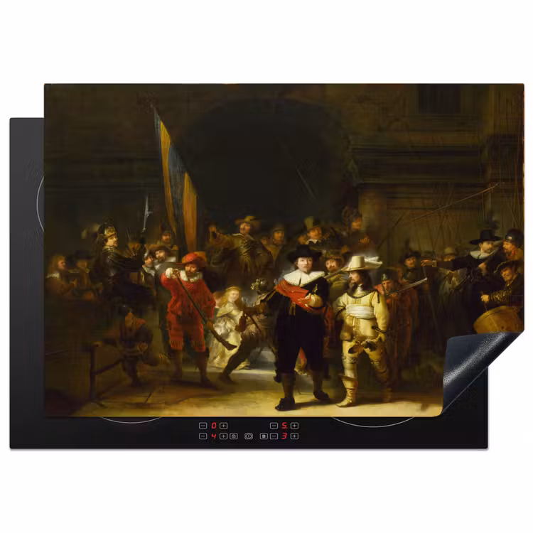 De Nachtwacht - Rembrandt van Rijn Inductie beschermer vinyl 3mm middel -3d