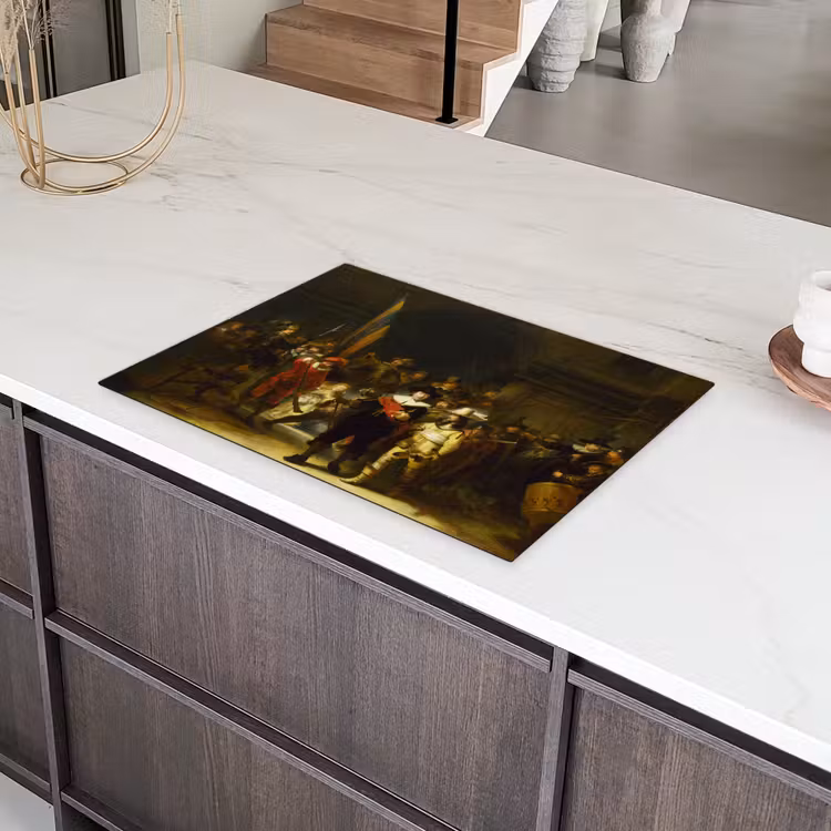 De Nachtwacht - Rembrandt van Rijn Inductie beschermer vinyl 3mm middel -sfeer8