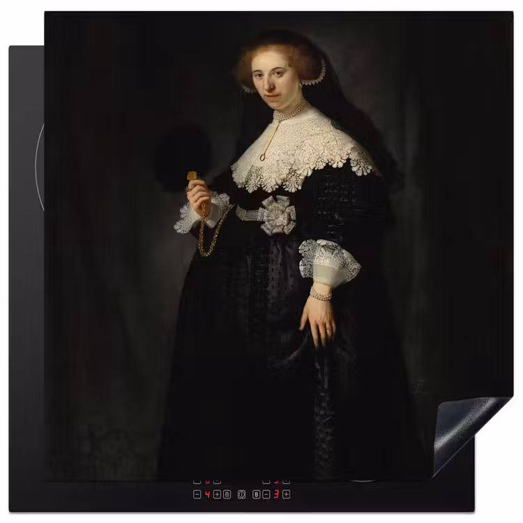 Het huwelijksportret van Oopjen Coppit - Rembrandt van Rijn Inductie beschermer vinyl 3mm middel -3d