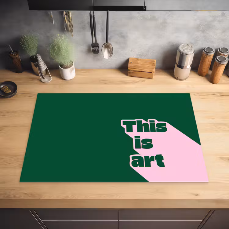 This is art - Schaduw - Roze Inductie beschermer vinyl 3mm klein -sfeer5