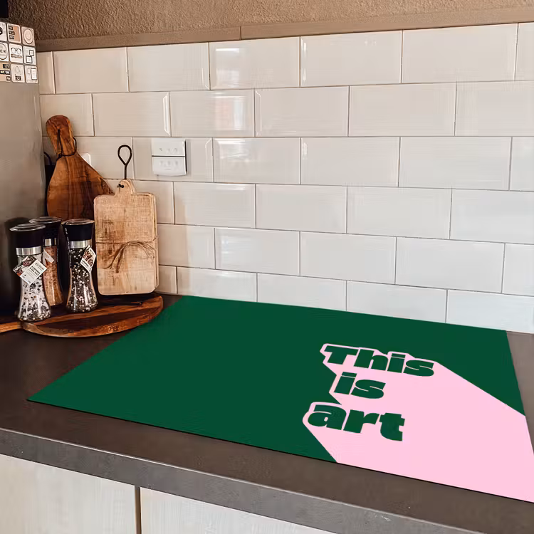 This is art - Schaduw - Roze Inductie beschermer vinyl 3mm klein -sfeer3