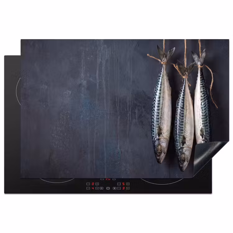 Induction Hob Cover - Three Fish - Rope - Drie vissen - Touw Inductie beschermer vinyl 3mm klein