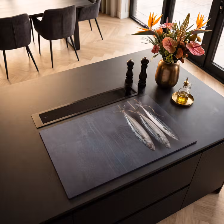 Induction Hob Cover - Three Fish - Rope - Drie vissen - Touw Inductie beschermer vinyl 3mm klein