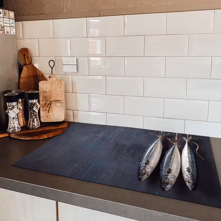 Induction Hob Cover - Three Fish - Rope - Drie vissen - Touw Inductie beschermer vinyl 3mm klein